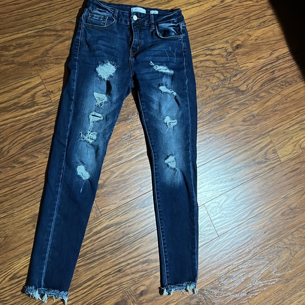 Kan cane mid rise ankle skinny